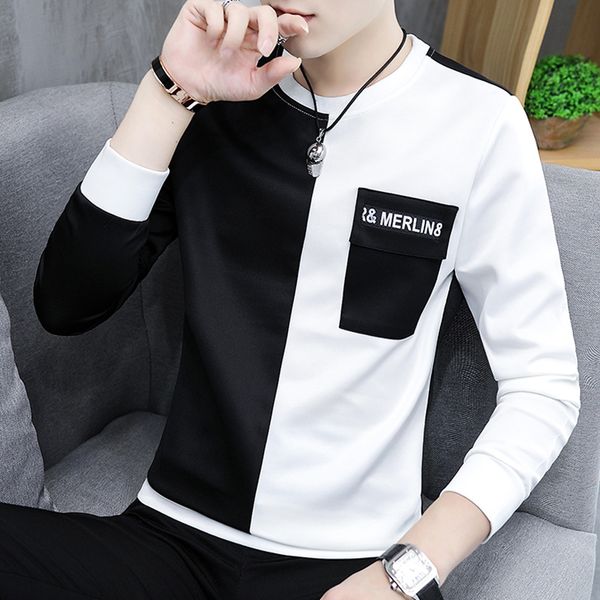 2019 spring and autumn season new male long sleeve personality trend clothes korean version of clothing, White;black
2019 spring and autumn season new male long sleeve personality trend clothes korean version of clothing, White;black