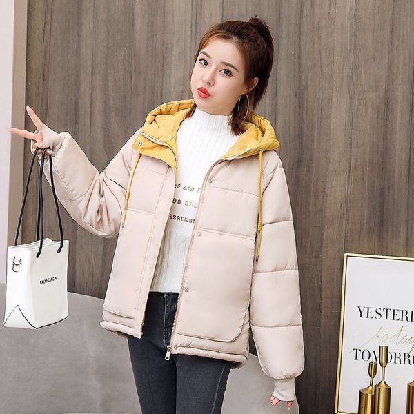 women's down & parkas fashion short hooded parka 2021 winter jacket women casual solid warm coat female office lady, Black
women's down & parkas fashion short hooded parka 2021 winter jacket women casual solid warm coat female office lady, Black