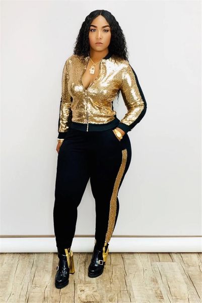 ladies 2pcs sets slim casual female clothing womens designer sequins 2pcs pants side striped slim fashion, White
ladies 2pcs sets slim casual female clothing womens designer sequins 2pcs pants side striped slim fashion, White