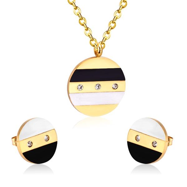 earrings & necklace luxukisskids gold/steel color circle shape stainless steel jewelry sets shell women accessories, Silver
earrings & necklace luxukisskids gold/steel color circle shape stainless steel jewelry sets shell women accessories, Silver