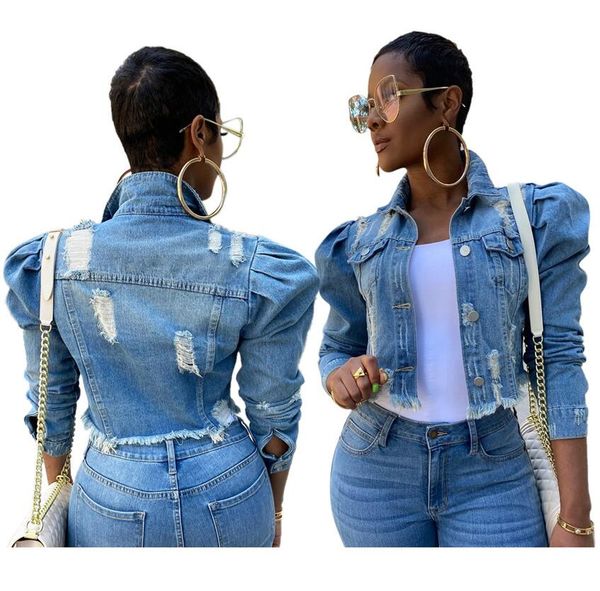 plus size women denim jackets streetwear hip hop vintage cropped short jean coat puff sleeve slim ripped jeans jacket s-5xl 3 colors f92201, Black;brown
plus size women denim jackets streetwear hip hop vintage cropped short jean coat puff sleeve slim ripped jeans jacket s-5xl 3 colors f92201, Black;brown