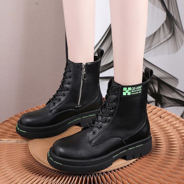 boots fashion autumn women's lace-up british style zipper casual short platform, Black
boots fashion autumn women's lace-up british style zipper casual short platform, Black