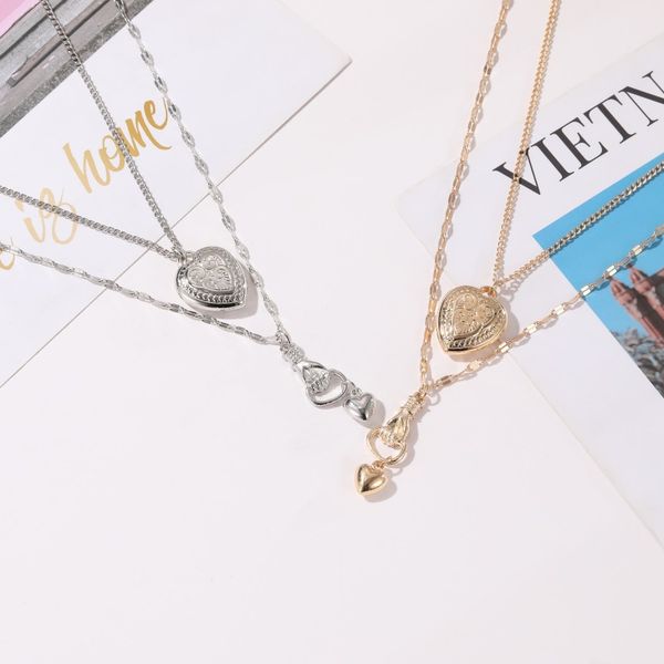 pendant necklaces fashion jewelry personality double love necklace female punk rock portable heart creative long, Silver
pendant necklaces fashion jewelry personality double love necklace female punk rock portable heart creative long, Silver