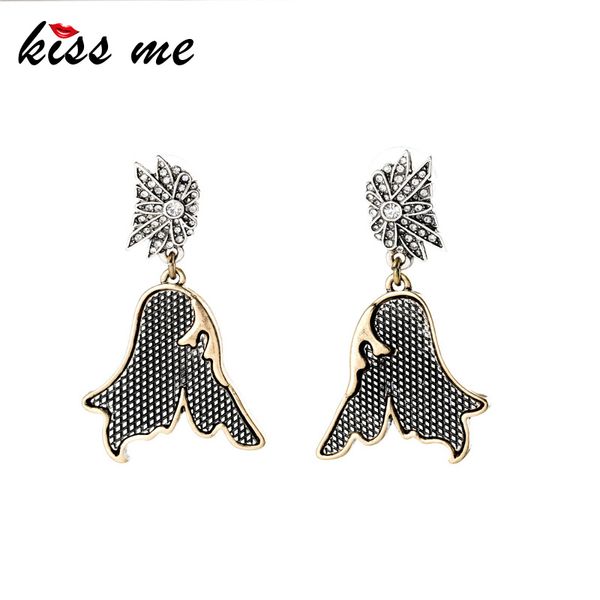 ms retro symmetry anient gold color horn flower earrings drops factory wholesale, Silver
ms retro symmetry anient gold color horn flower earrings drops factory wholesale, Silver