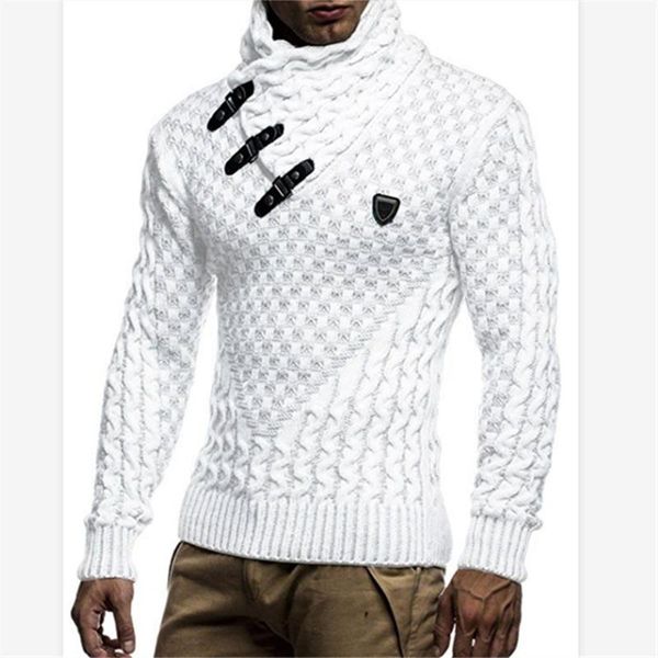 sweater men 2020 autumn winter new fashion casual men's solid color turtleneck pullovers warm full knitted sweater men, White;black
sweater men 2020 autumn winter new fashion casual men's solid color turtleneck pullovers warm full knitted sweater men, White;black