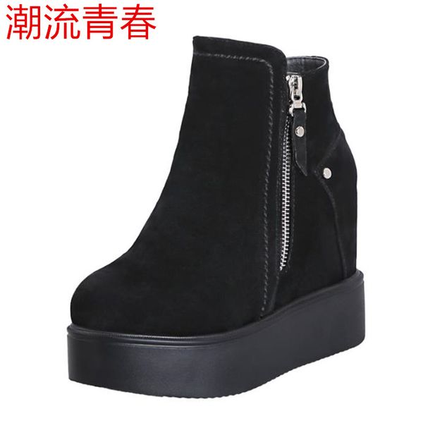 woman winter warm boots platform leather 2020 female casual shoes high zipper lady fur wedge ankle platform boots, Black
woman winter warm boots platform leather 2020 female casual shoes high zipper lady fur wedge ankle platform boots, Black