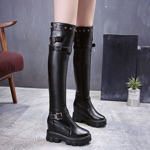 women boots high heels shoes woman winter shoes luxury designer boots-women booties ladies round toe platform, Black
women boots high heels shoes woman winter shoes luxury designer boots-women booties ladies round toe platform, Black
