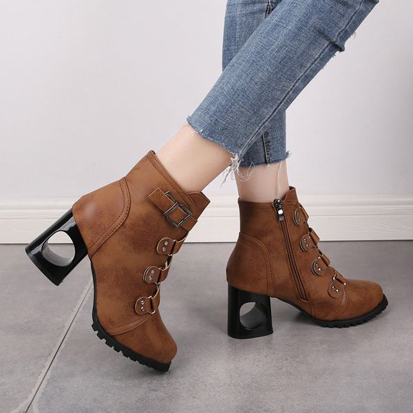 women ankle boots soft leather shoes women boots .5cm high heels buckle causal zip ladies footwear women's, Black
women ankle boots soft leather shoes women boots .5cm high heels buckle causal zip ladies footwear women's, Black