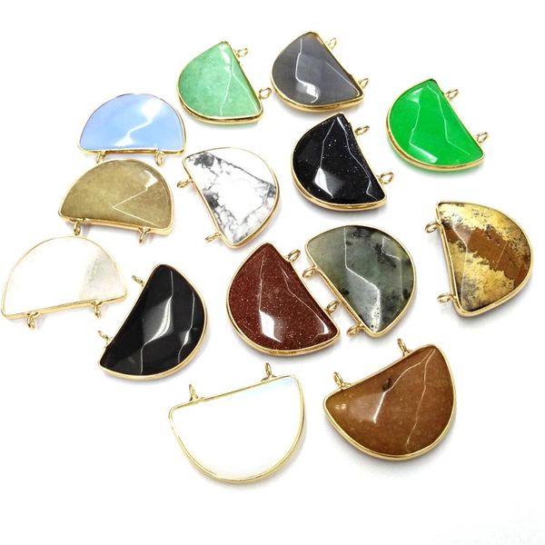 natural stone charms pendants semicircular faceted double hole diy for necklace jewelry making size 25x32mm, Bronze;silver
natural stone charms pendants semicircular faceted double hole diy for necklace jewelry making size 25x32mm, Bronze;silver