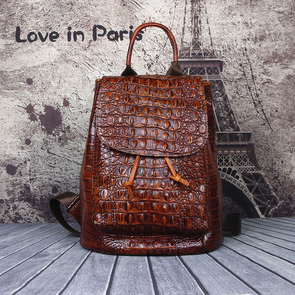 высокое качество рюкзак женский из натуральной кожи новый стиль зернистой кожаный рюкзак ретро открытый дорожная сумка из кожи крокодила сум 
высокое качество рюкзак женский из натуральной кожи новый стиль зернистой кожаный рюкзак ретро открытый дорожная сумка из кожи крокодила сум