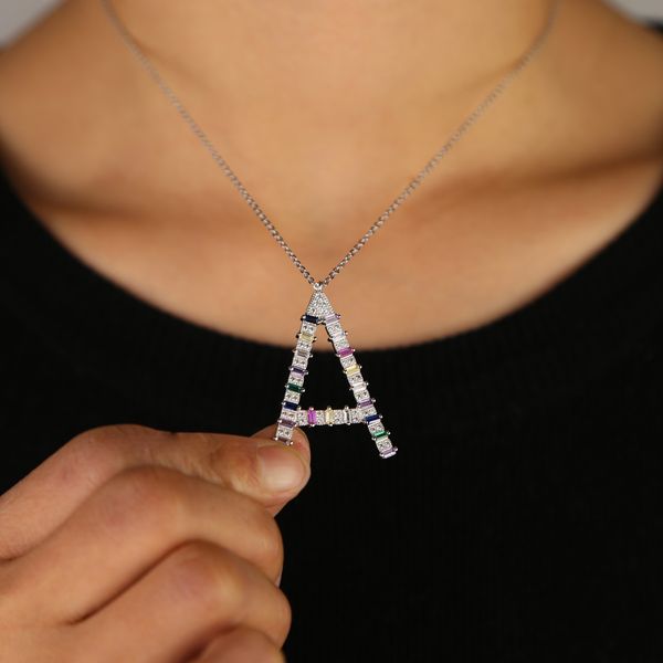 2019 new arrived name letter necklace rainbow cz initials big alphabet long women gorgeous jewelry mx200810, Silver
2019 new arrived name letter necklace rainbow cz initials big alphabet long women gorgeous jewelry mx200810, Silver