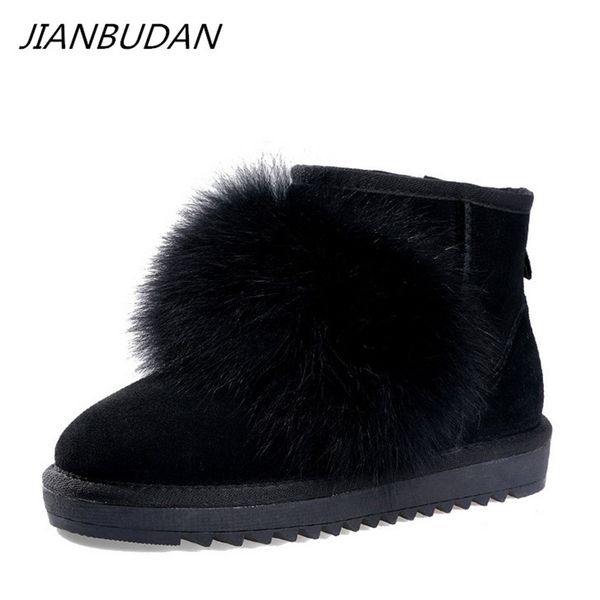 jianbudan/ hair snow boots lovely girl winter plush warm ankle boots genuine leather fashion flat snow women's 35-40, Black
jianbudan/ hair snow boots lovely girl winter plush warm ankle boots genuine leather fashion flat snow women's 35-40, Black