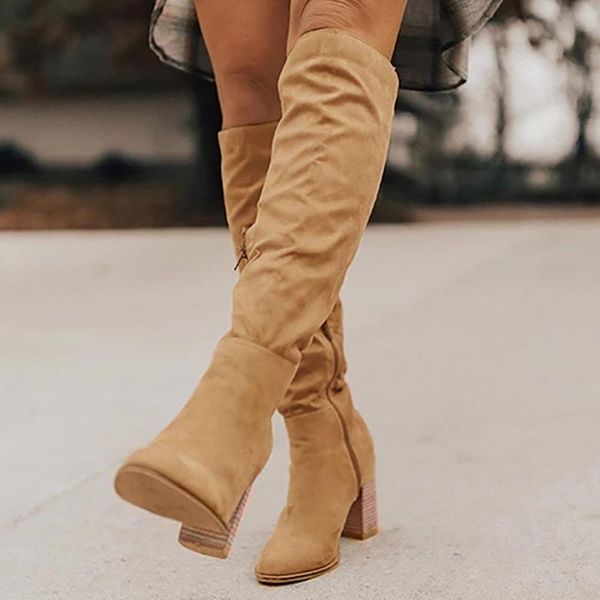 women boots over knee booties ladies brand women's shoes zipper boots-women round toe over-the-knee fashion high heel 2020, Black
women boots over knee booties ladies brand women's shoes zipper boots-women round toe over-the-knee fashion high heel 2020, Black
