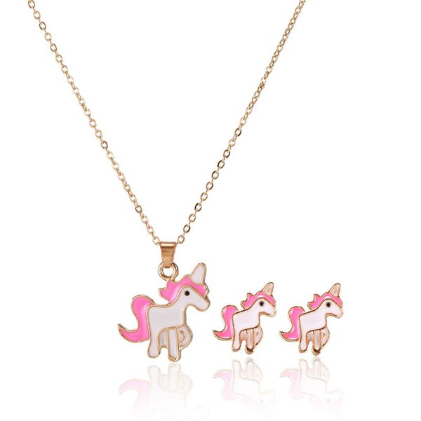 new cute colorful rainbow unicorn horse pendant necklace earrings set jewelry chirstmas gift for kids girl, Red;brown
new cute colorful rainbow unicorn horse pendant necklace earrings set jewelry chirstmas gift for kids girl, Red;brown