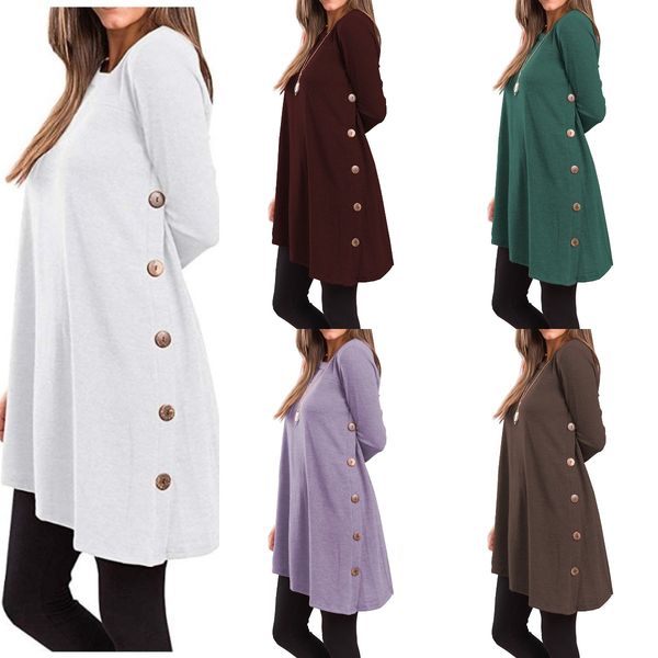 solid buttons hem dress women casual long sleeve loose pullover dress lady new autumn scoop neck tunic dress s-2xl, Black;gray
solid buttons hem dress women casual long sleeve loose pullover dress lady new autumn scoop neck tunic dress s-2xl, Black;gray