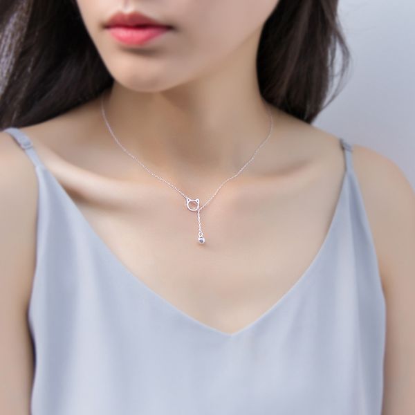 modian new arrival fashion real 925 sterling silver cat and bell cute chain necklace pendant for women exquisite animal jewelry, Golden;silver
modian new arrival fashion real 925 sterling silver cat and bell cute chain necklace pendant for women exquisite animal jewelry, Golden;silver