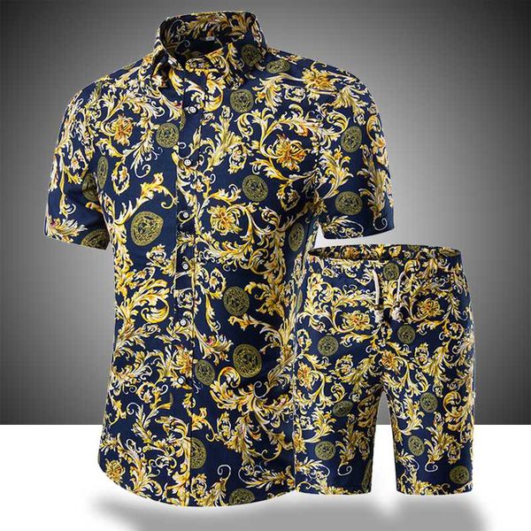 fashion floral print shirts+shorts men set 2020 summer short sleeve shirts casual men hawaii clothing sets tracksuit plus size, Gray
fashion floral print shirts+shorts men set 2020 summer short sleeve shirts casual men hawaii clothing sets tracksuit plus size, Gray