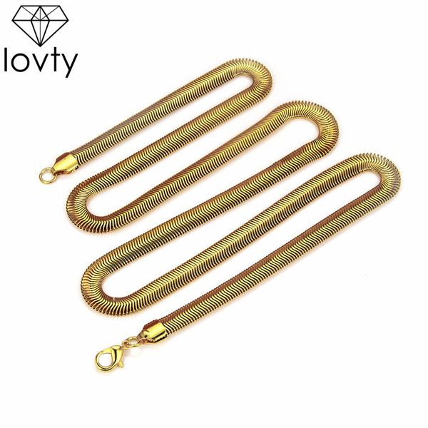 lovty 18 k yellow gold long chains necklace men women 75cm chain fashion hip hop flat snake bone chain choker jewelry, Silver
lovty 18 k yellow gold long chains necklace men women 75cm chain fashion hip hop flat snake bone chain choker jewelry, Silver