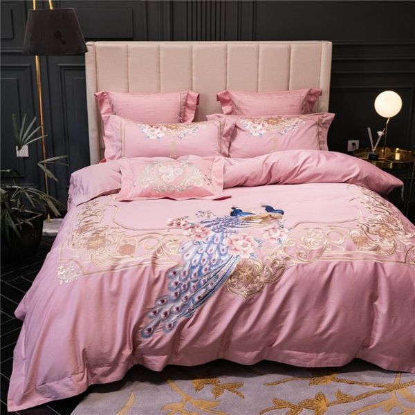 luxury 120s egyptian cotton embroidered bedding set king pink peacock duvet cover bed sheet set pillowcase 4/6pcs
luxury 120s egyptian cotton embroidered bedding set king pink peacock duvet cover bed sheet set pillowcase 4/6pcs