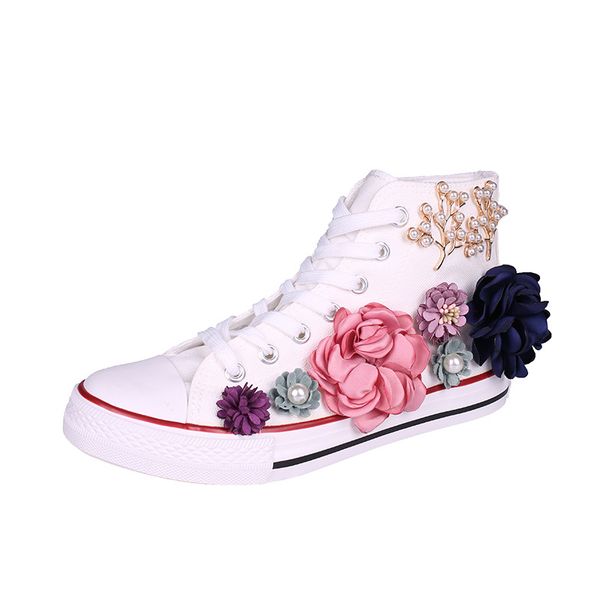 high-canvas shoes 2020 korean embroidered white shoes three-dimensional flowers flat student women's, Black
high-canvas shoes 2020 korean embroidered white shoes three-dimensional flowers flat student women's, Black