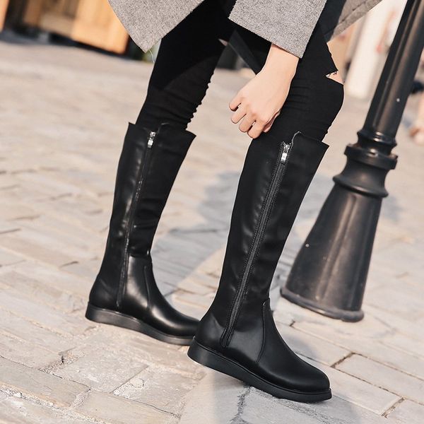 boots 2021 autumn winter women's shoes casual muffin bottom female thick high wild zipper ., Black
boots 2021 autumn winter women's shoes casual muffin bottom female thick high wild zipper ., Black