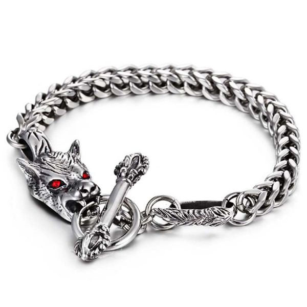 vintage punk 316l stainless steel wolf bracelets for men jewelry twisted cable crystal bangle mens accessories jungle jewelry, Black
vintage punk 316l stainless steel wolf bracelets for men jewelry twisted cable crystal bangle mens accessories jungle jewelry, Black