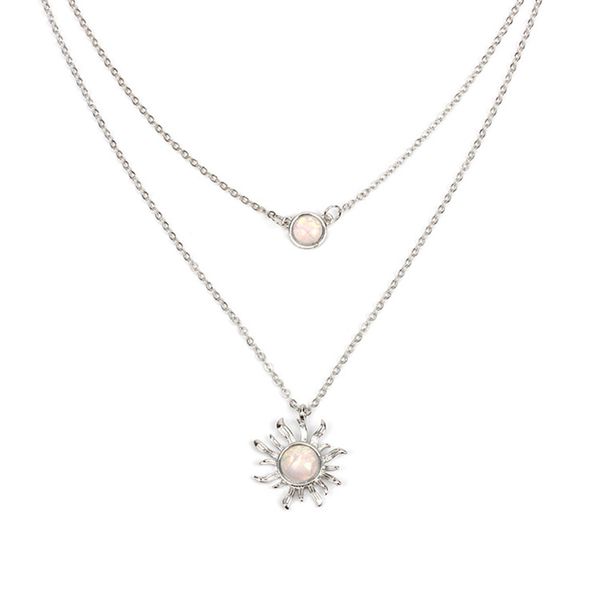 pendant necklaces alloy sun flower opal fashion choker necklace for women jewelry collares friend chains accessories aesthetics suspension x, Silver
pendant necklaces alloy sun flower opal fashion choker necklace for women jewelry collares friend chains accessories aesthetics suspension x, Silver
