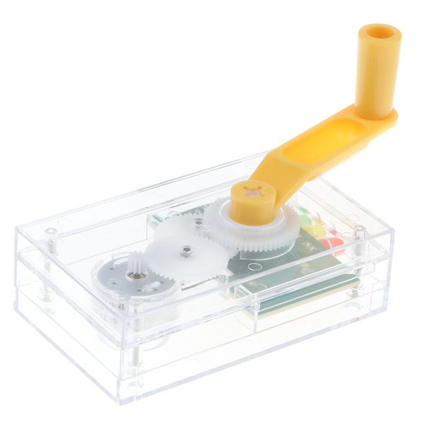 Mini Hand Crank Generator W/ Light Science Experiment Equipment For Kids Children, Physical Teaching Aids