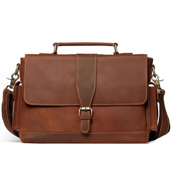 briefcases vintage men's crazy horse genuine leather briefcase cowhide business handbag cow lapportfolio shoulder messenger bag
briefcases vintage men's crazy horse genuine leather briefcase cowhide business handbag cow lapportfolio shoulder messenger bag
