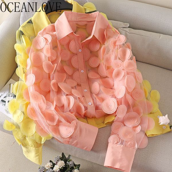 oceanlove chic blusas mujer 3d floral mesh women blouses autumn long sleeve candy color korean shirts ladies 17987, White
oceanlove chic blusas mujer 3d floral mesh women blouses autumn long sleeve candy color korean shirts ladies 17987, White