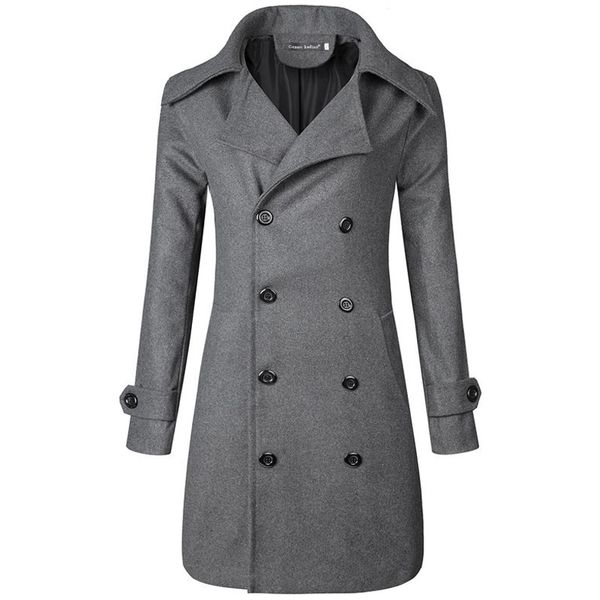men's wool & blends coat men double breasted lapel collar long outerwear korean style blend autumn winter warm windbreaker mens trench, Black
men's wool & blends coat men double breasted lapel collar long outerwear korean style blend autumn winter warm windbreaker mens trench, Black
