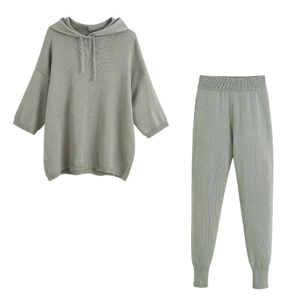 new women summer two piece set linen knitted sweater pullover & knit trousers elastic waist jogging ensemble femme 2 pieces, Gray
new women summer two piece set linen knitted sweater pullover & knit trousers elastic waist jogging ensemble femme 2 pieces, Gray