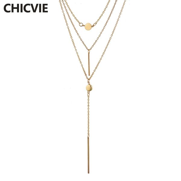 chains chicvie three layered necklaces&pendants for women gold stainless steel pendant jewelry statement crystal necklace sne190114, Silver
chains chicvie three layered necklaces&pendants for women gold stainless steel pendant jewelry statement crystal necklace sne190114, Silver