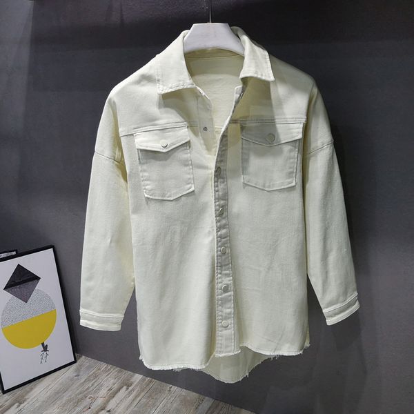 men's jackets 5color white red black men streetwear simple solid jeans hip hop fashion stretch colored cotton denim coat outerwear, Black;brown
men's jackets 5color white red black men streetwear simple solid jeans hip hop fashion stretch colored cotton denim coat outerwear, Black;brown