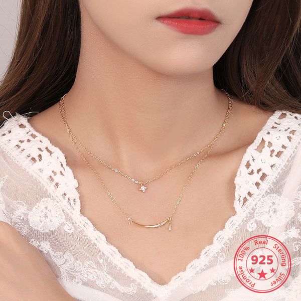 pure s925 sterling silver fine necklaces star zircon exquisite pendant clavicle fashion chain double women jewelry necklaces
pure s925 sterling silver fine necklaces star zircon exquisite pendant clavicle fashion chain double women jewelry necklaces