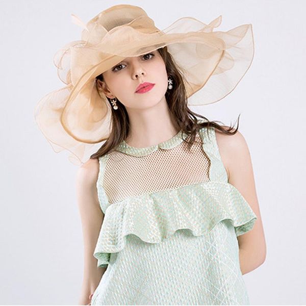 wide brim hats women's fashion summer cap elegant wild sun hat bridal wedding sunhat, Blue;gray
wide brim hats women's fashion summer cap elegant wild sun hat bridal wedding sunhat, Blue;gray