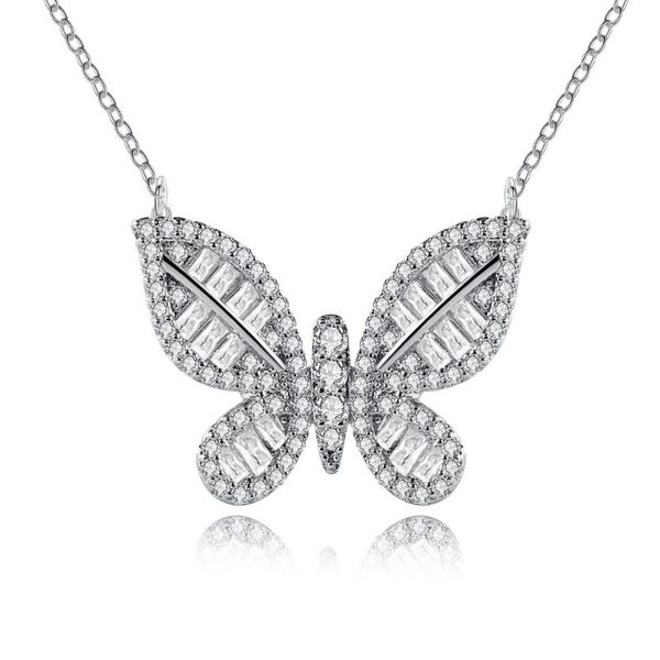women's jewelry new white zircon butterfly necklace simple classic girl animal pendant valentine's day gift for girlfriend, Silver
women's jewelry new white zircon butterfly necklace simple classic girl animal pendant valentine's day gift for girlfriend, Silver