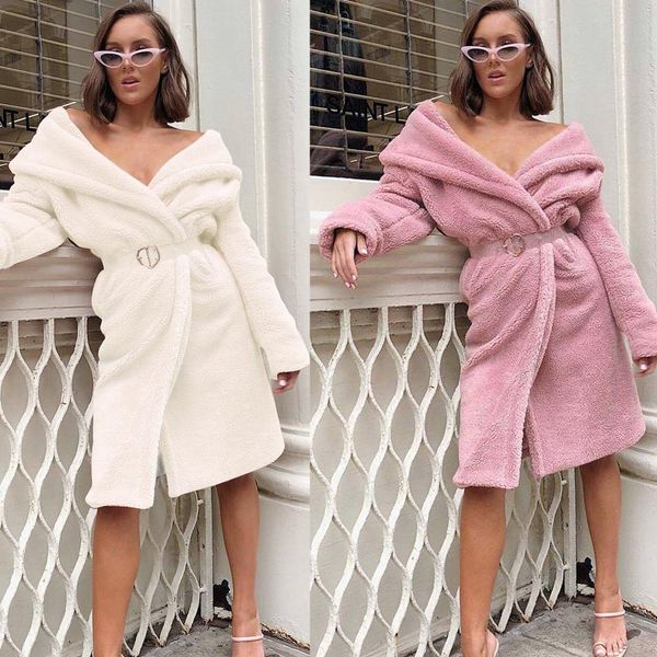 women's wool & blends women faux fur coat fluffy warm outwear plush turn down collar hairy female winter pink loose cardigan trench pur, Black
women's wool & blends women faux fur coat fluffy warm outwear plush turn down collar hairy female winter pink loose cardigan trench pur, Black