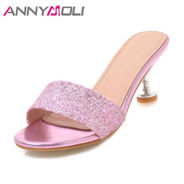 annymoli women slippers summer open toe kitten heels party shoes 2020 glitter ladies slides high heels summer shoes big size 43, Black
annymoli women slippers summer open toe kitten heels party shoes 2020 glitter ladies slides high heels summer shoes big size 43, Black