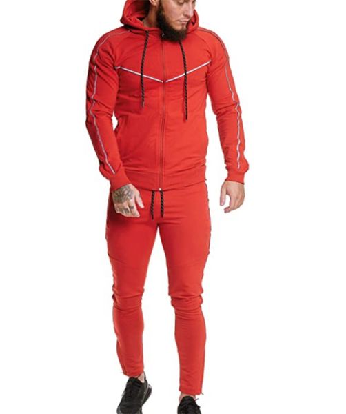men tracksuit fashion natural color suits casual long sleeve hooded pencil pants men s clothing, Gray
men tracksuit fashion natural color suits casual long sleeve hooded pencil pants men s clothing, Gray
