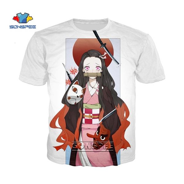 japan anime kimetsu no yaiba demon slayer punk men 3d print shirts comics horror harajuku men clothing