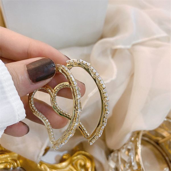 fyuan korean style heart zircon crystal hoop earrings for women bijoux geometric earrings statement jewelry gifts, Golden;silver
fyuan korean style heart zircon crystal hoop earrings for women bijoux geometric earrings statement jewelry gifts, Golden;silver