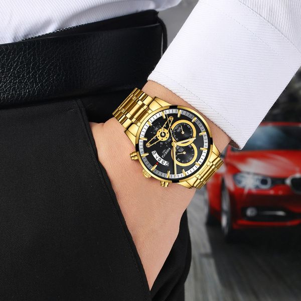 mayforest mens watches luxury brand gold watch men relogio masculino automatic date watch quartz luminous calendar wristwatch, Slivery;brown
mayforest mens watches luxury brand gold watch men relogio masculino automatic date watch quartz luminous calendar wristwatch, Slivery;brown