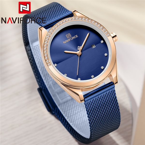 naviforce women watch blue ladies wristwatch mesh stainless steel bracelet fashion classic female clock 5015, Slivery;brown
naviforce women watch blue ladies wristwatch mesh stainless steel bracelet fashion classic female clock 5015, Slivery;brown