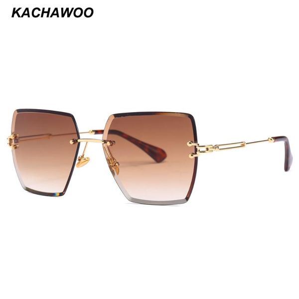 kachawoo womens rimless sunglasses ladies metal gradient lens brown black square sun glasses female accessories summer 2020, White;black
kachawoo womens rimless sunglasses ladies metal gradient lens brown black square sun glasses female accessories summer 2020, White;black