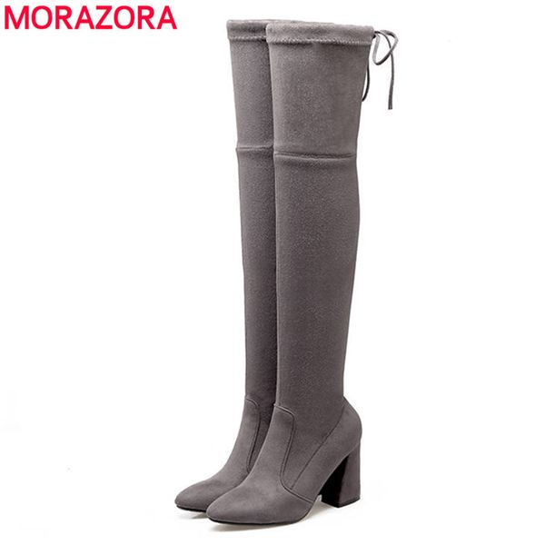 boots morazora 2021 est thigh high pointed toe flock autumn winter women solid color heels over the knee, Black
boots morazora 2021 est thigh high pointed toe flock autumn winter women solid color heels over the knee, Black