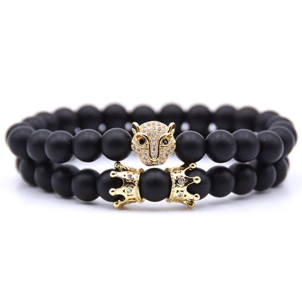 charm bracelets selling couple beaded bracelet sets fashion jewelry natural stone animal head crown elastic for men women, Golden;silver
charm bracelets selling couple beaded bracelet sets fashion jewelry natural stone animal head crown elastic for men women, Golden;silver
