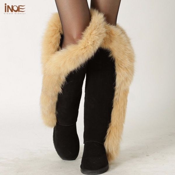 inoe fashion fox fur botas cow suede leather over the knee long winter snow boots for women thigh winter shoes boots black brown y200915
inoe fashion fox fur botas cow suede leather over the knee long winter snow boots for women thigh winter shoes boots black brown y200915