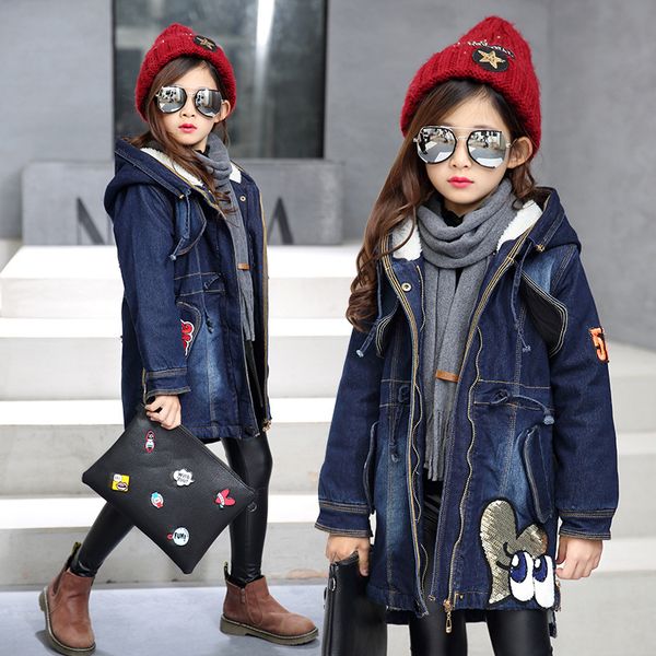 autumn winter kids girls denim jacket children plus thick velvet jacket big virgin warm coat cotton hooded outwear for girl, Blue;gray
autumn winter kids girls denim jacket children plus thick velvet jacket big virgin warm coat cotton hooded outwear for girl, Blue;gray