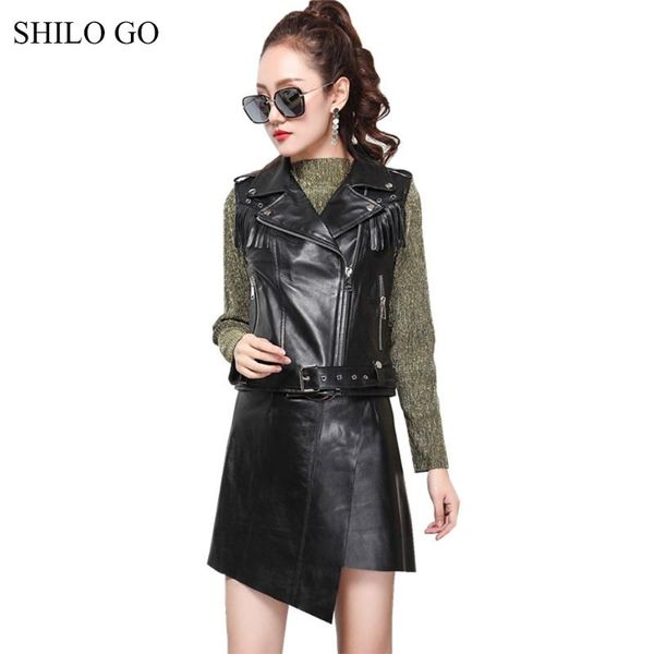 women's vests shilo go leather vest womens spring fashion sheepskin genuine button lapel collar tassel shoulder zipper locomotive, Black;white
women's vests shilo go leather vest womens spring fashion sheepskin genuine button lapel collar tassel shoulder zipper locomotive, Black;white